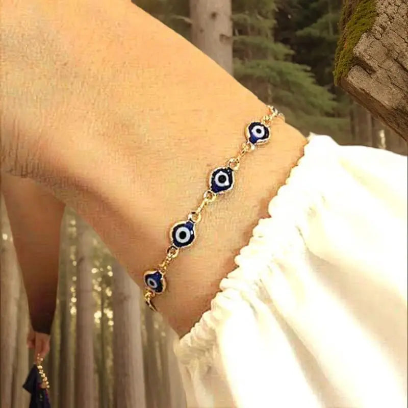 Pulseira banhada ouro 18k - Olhos Gregos