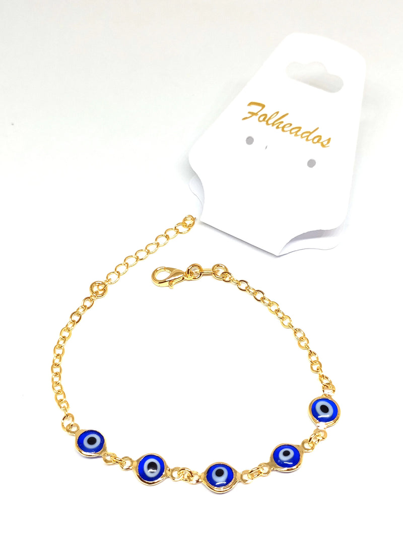 Pulseira banhada ouro 18k - Olhos Gregos